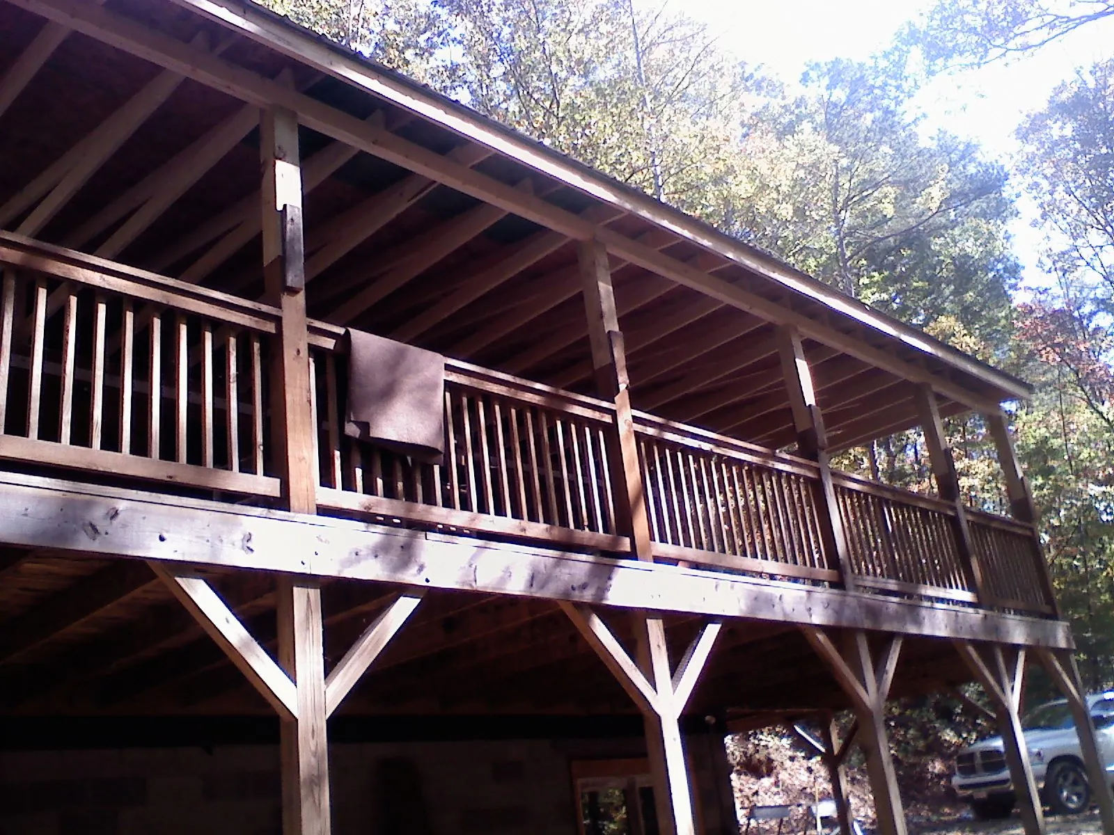 Timber framing under a new elevated porch and deck — Roof Leak Repair in Licking by Roofing Brothers